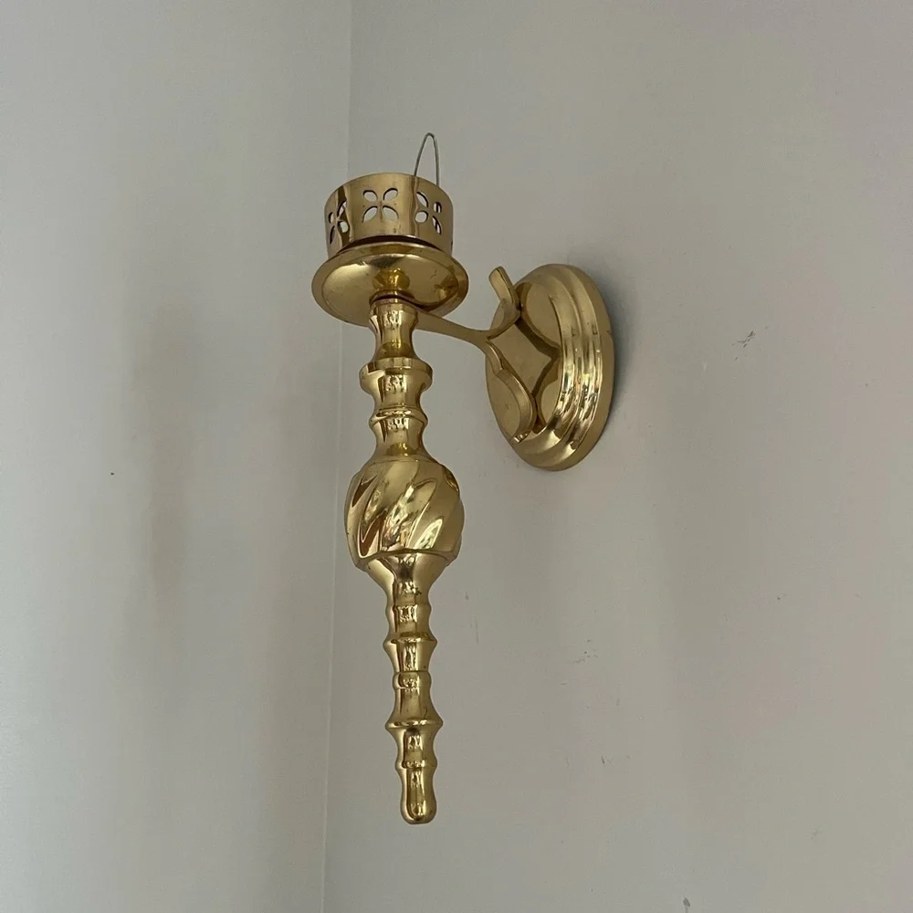 Brass wall sconce candle holder